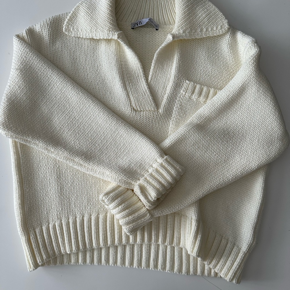 Zara cream knit sweater